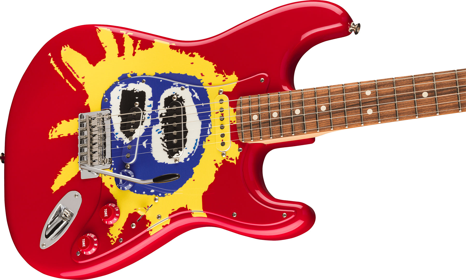 Fender Strat 30th Anniversary Screamadelica Ltd Mex 3s Trem Pf - Red Blue Yellow - Guitarra eléctrica con forma de str. - Variation 2