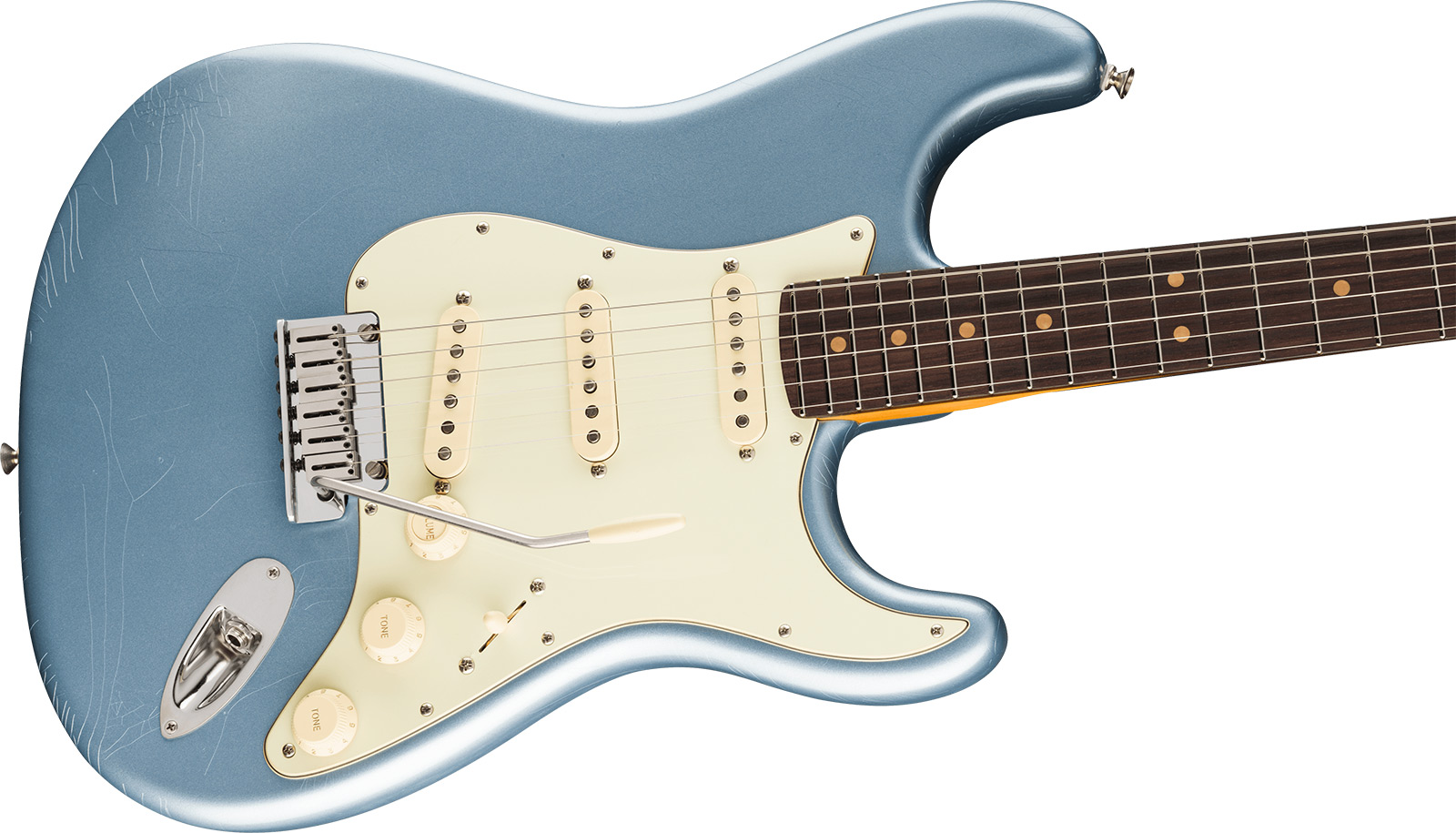 Fender Strat 60s American Ultra Luxe Usa 3s Trem Rw - Ice Blue Metallic - Guitarra eléctrica con forma de str. - Variation 2