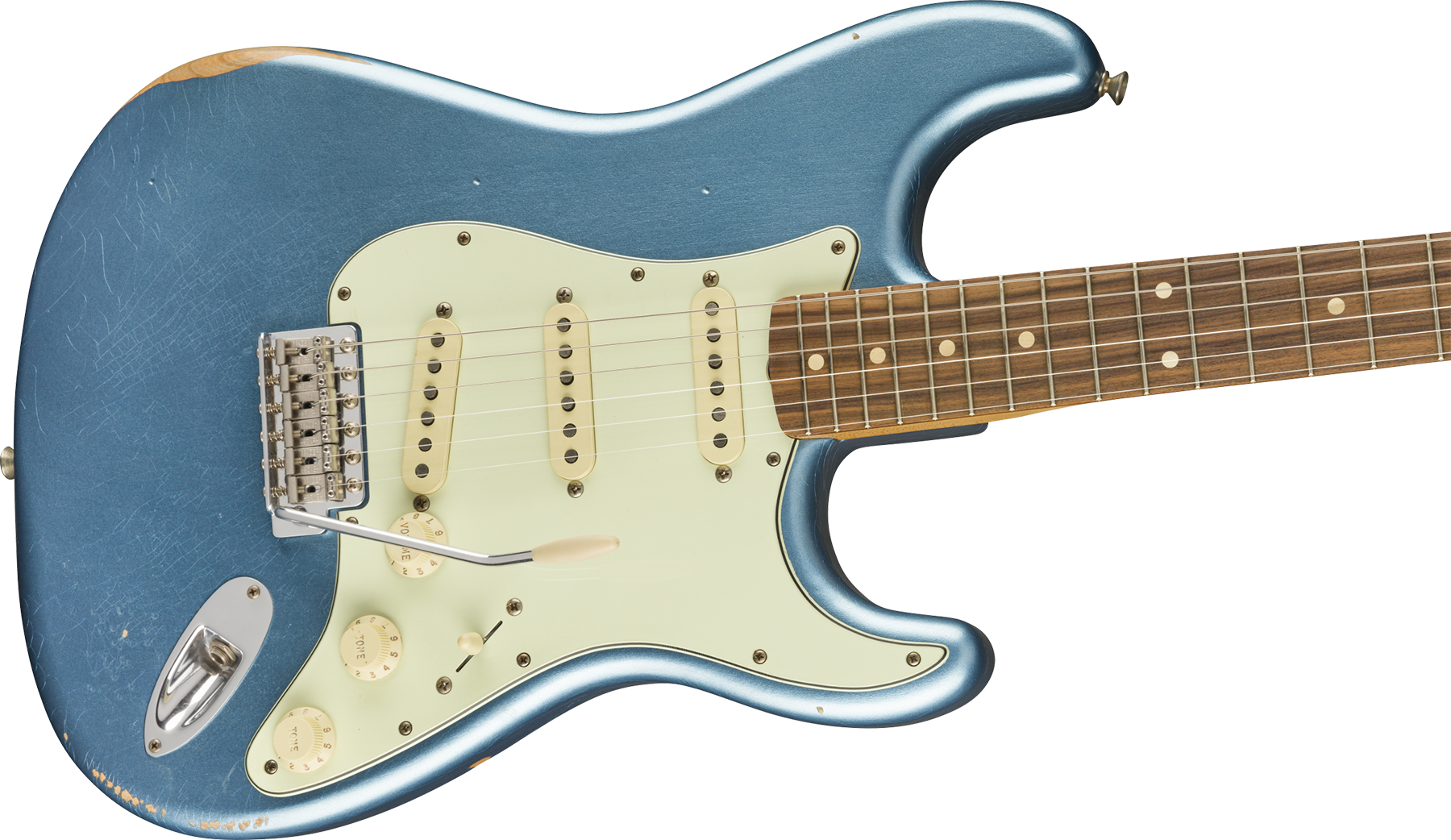 Fender Strat 60s Road Worn Mex Pf - Lake Placid Blue - Guitarra eléctrica con forma de str. - Variation 2