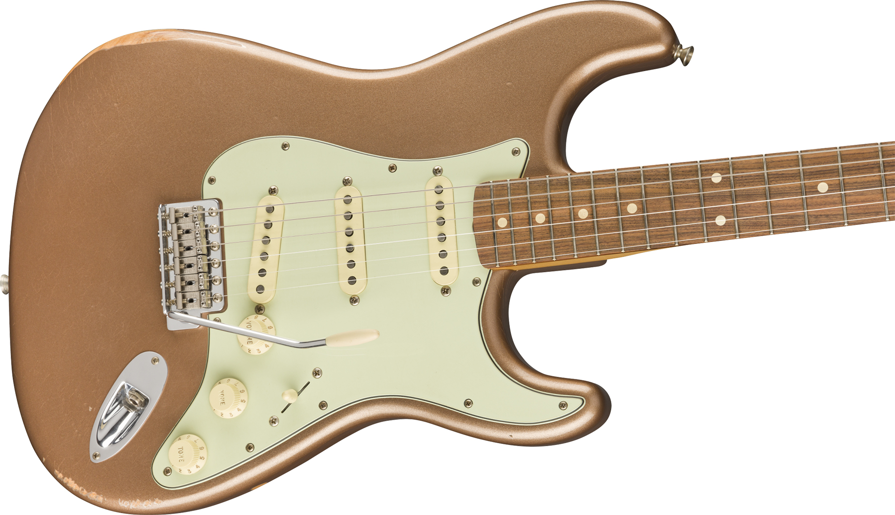 Fender Strat 60s Road Worn Mex Pf - Firemist Gold - Guitarra eléctrica con forma de str. - Variation 2