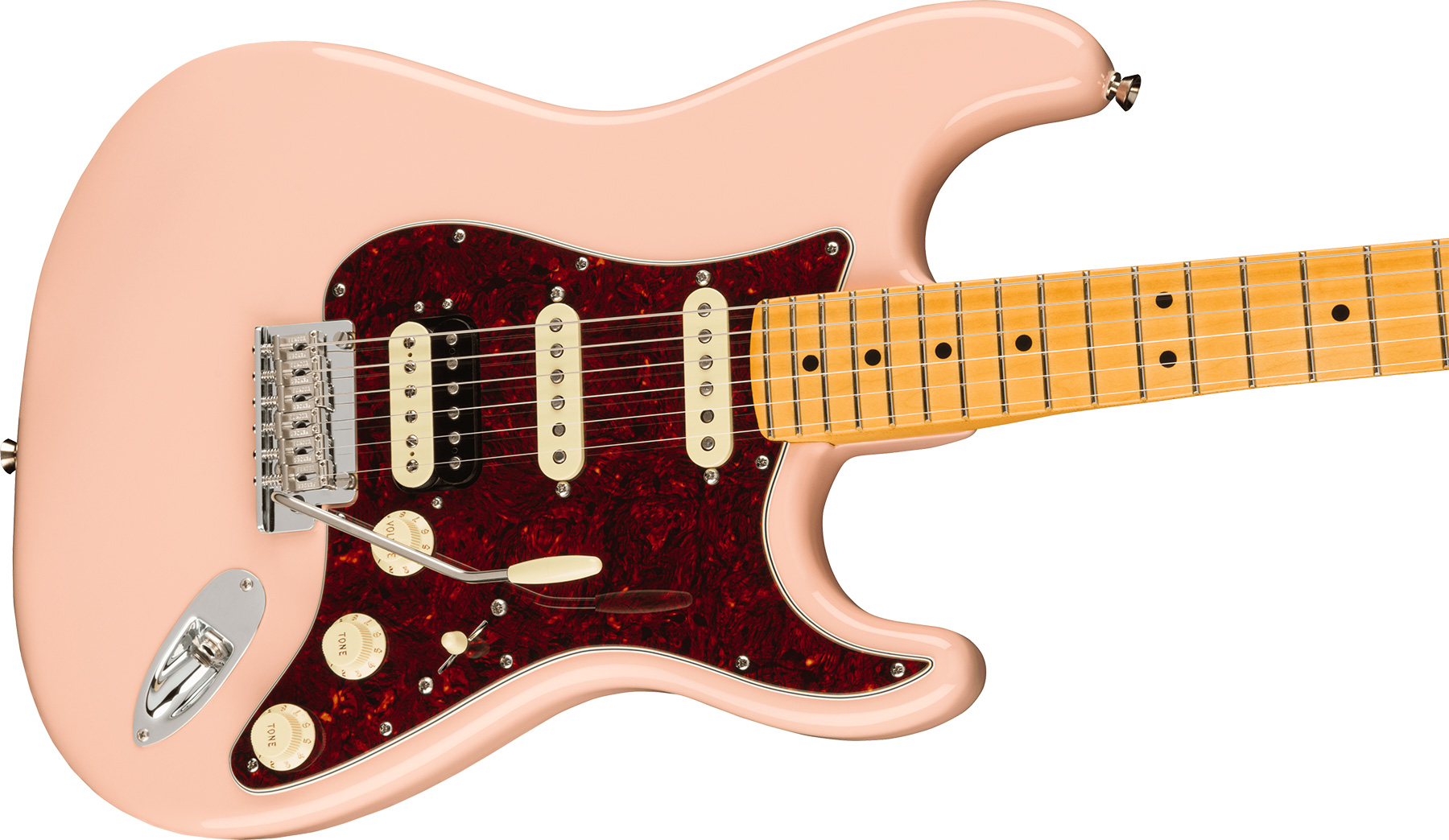 Fender Strat American Pro Ii Ltd Hss Trem Mn - Shell Pink - Guitarra eléctrica con forma de str. - Variation 2