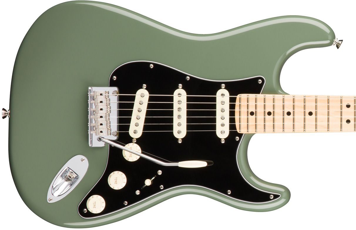 Fender Strat American Professional 2017 3s Usa Mn - Antique Olive - Guitarra eléctrica con forma de str. - Variation 1