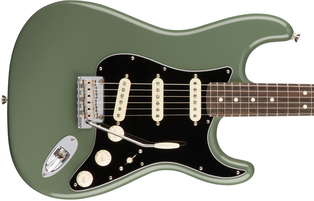 Fender Strat American Professional 2017 3s Usa Rw - Antique Olive - Guitarra eléctrica con forma de str. - Variation 1