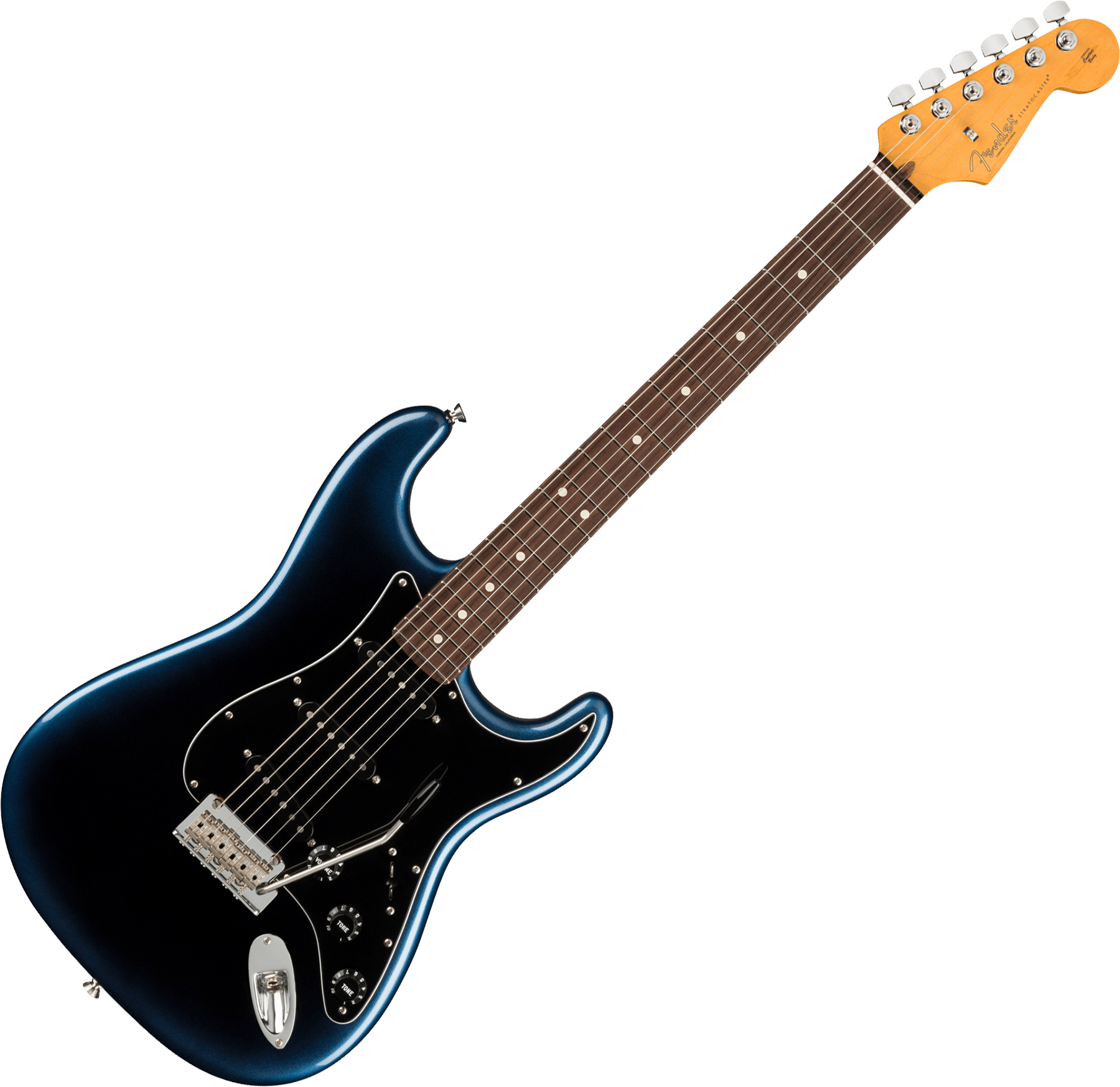 Polvo frío Tarjeta postal Guitarra eléctrica de cuerpo sólido Fender American Professional II  Stratocaster (USA, RW) - dark night azul