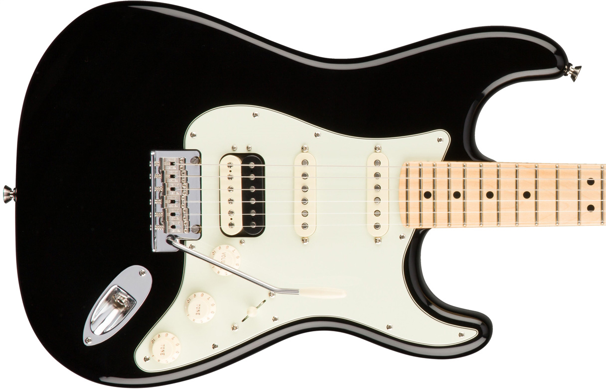 Fender Strat Hss Shawbucker American Professional Usa Mn - Black - Guitarra eléctrica con forma de str. - Variation 1