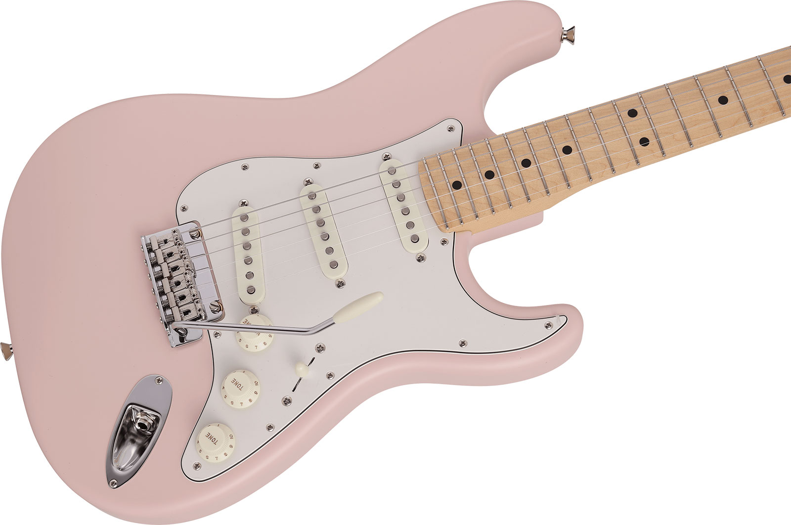 Fender Strat Junior Mij Jap 3s Trem Rw - Satin Shell Pink - Guitarra eléctrica para niños - Variation 2