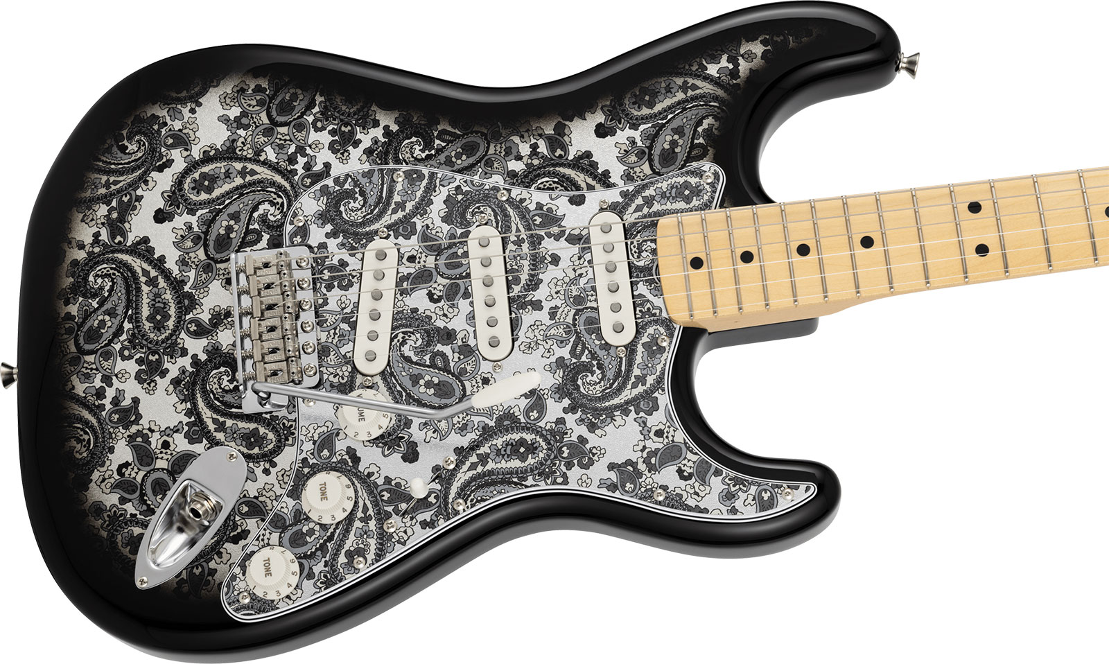 Fender Strat Ltd Jap 3s Trem Mn - Black Paisley - Guitarra eléctrica con forma de str. - Variation 2