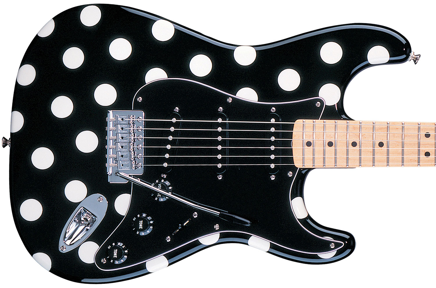 Fender Strat Mexican Artist Buddy Guy 3s Mn Black White Dots - Guitarra eléctrica con forma de str. - Variation 2