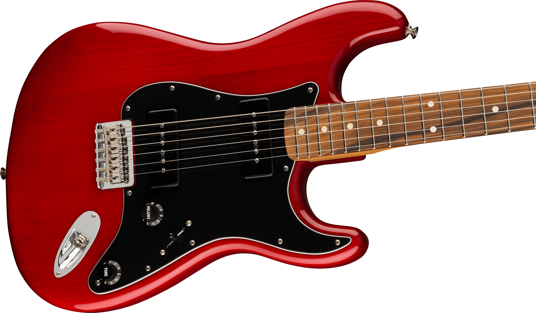 Fender Strat Noventa Mex Ss Ht Pf +housse - Crimson Red Transparent - Guitarra eléctrica con forma de str. - Variation 2