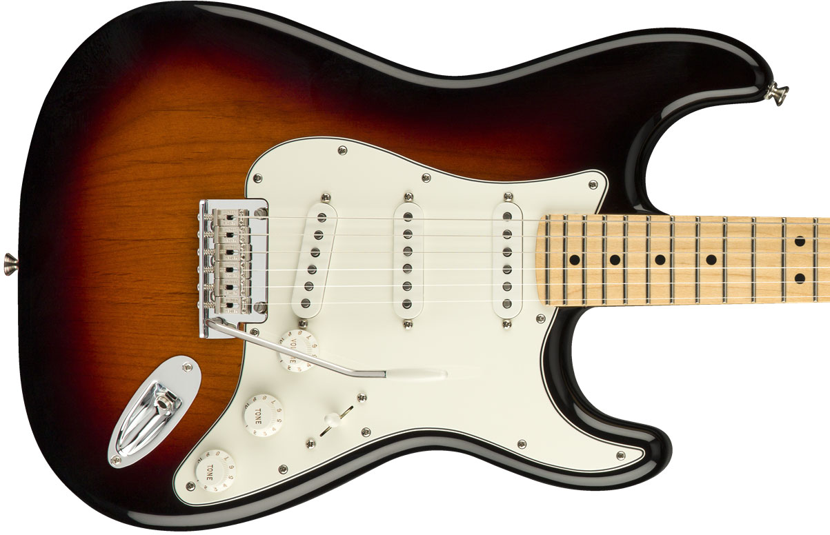 Fender Strat Player Lh Gaucher Mex Sss Mn - 3-color Sunburst - Guitarra electrica para zurdos - Variation 1