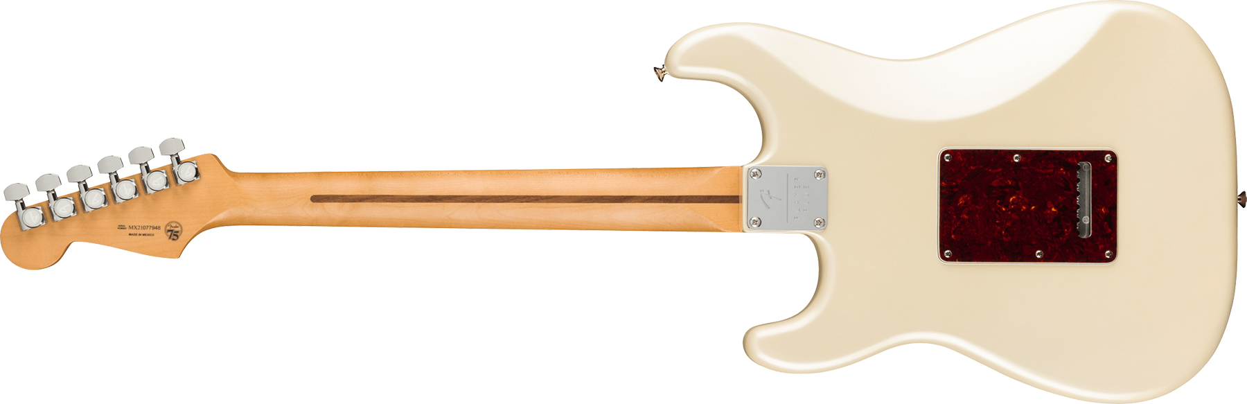 Fender Strat Player Plus Lh Mex Gaucher 3s Trem Mn - Olympic Pearl - Guitarra electrica para zurdos - Variation 1