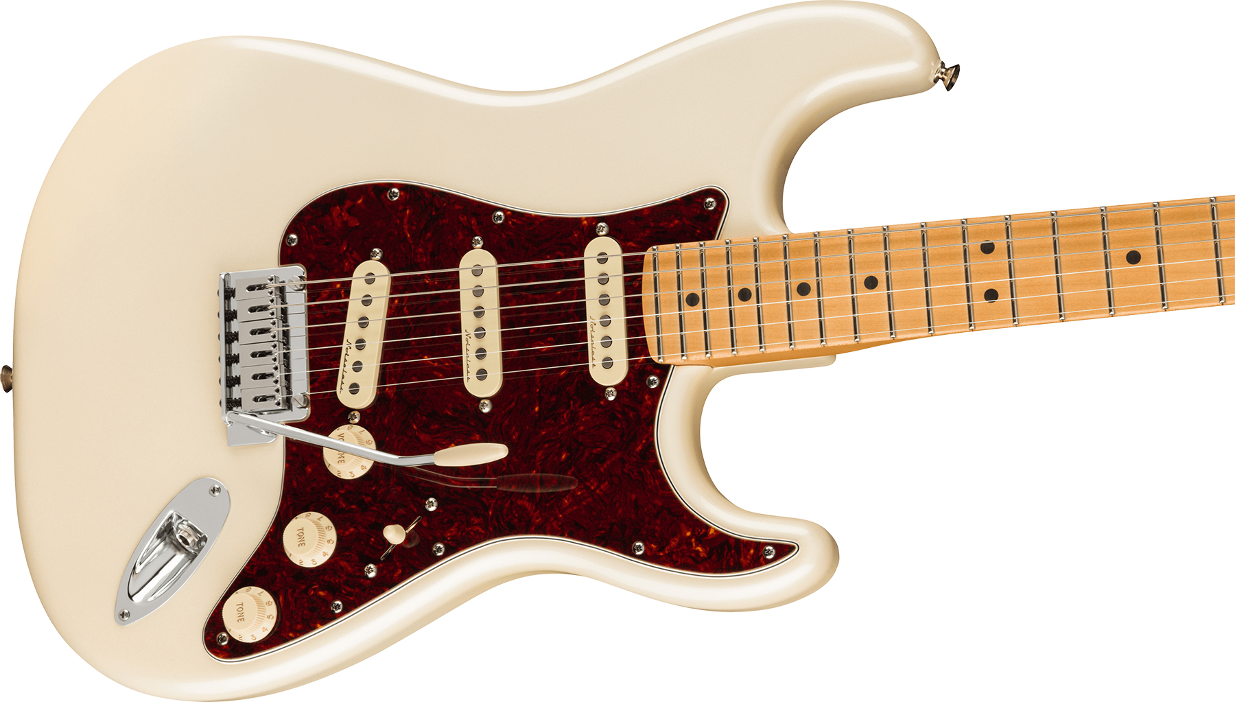 Fender Strat Player Plus Lh Mex Gaucher 3s Trem Mn - Olympic Pearl - Guitarra electrica para zurdos - Variation 2