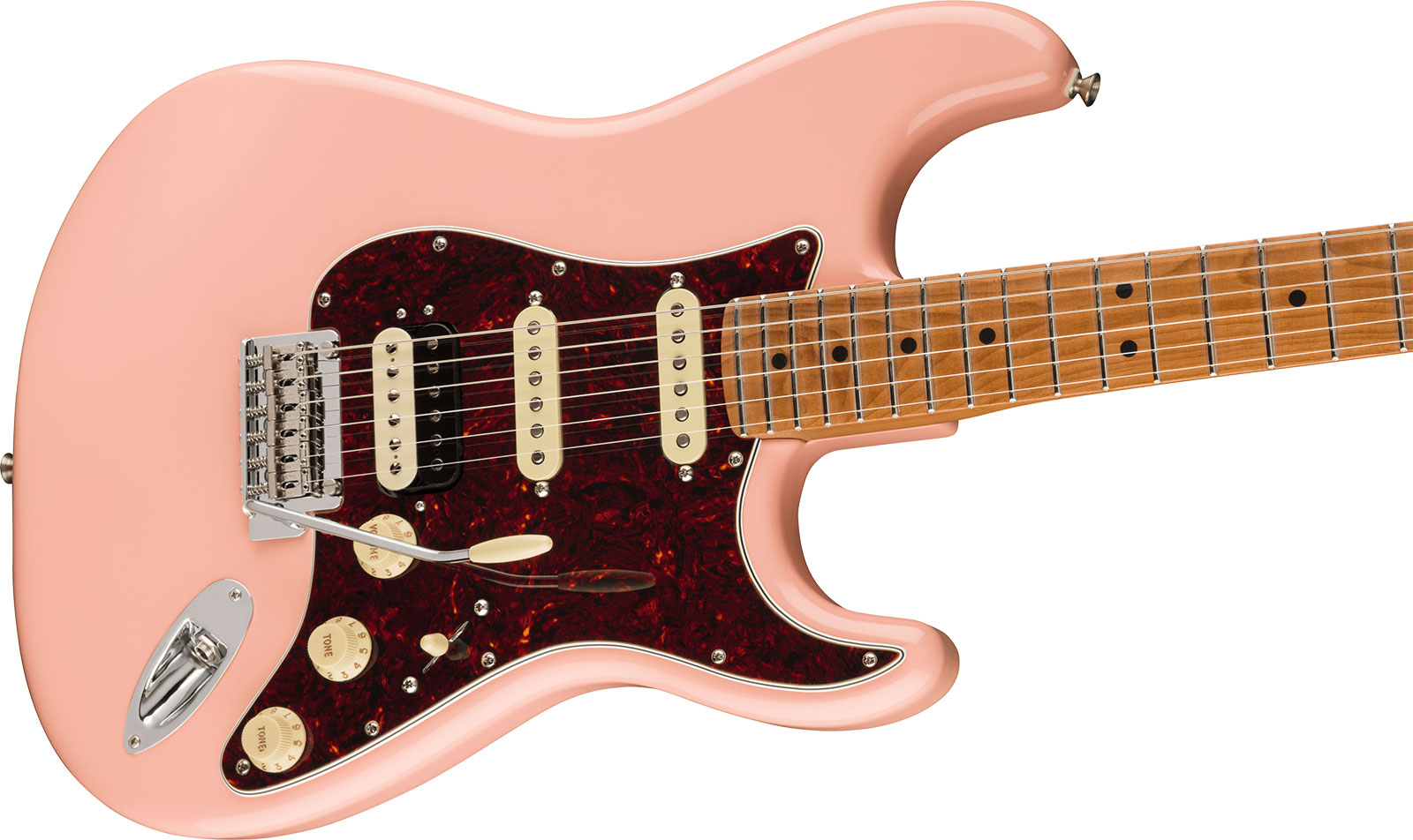 Fender Strat Player Roasted Neck Ltd Mex Hss Trem Mn - Shell Pink - Guitarra eléctrica con forma de str. - Variation 2