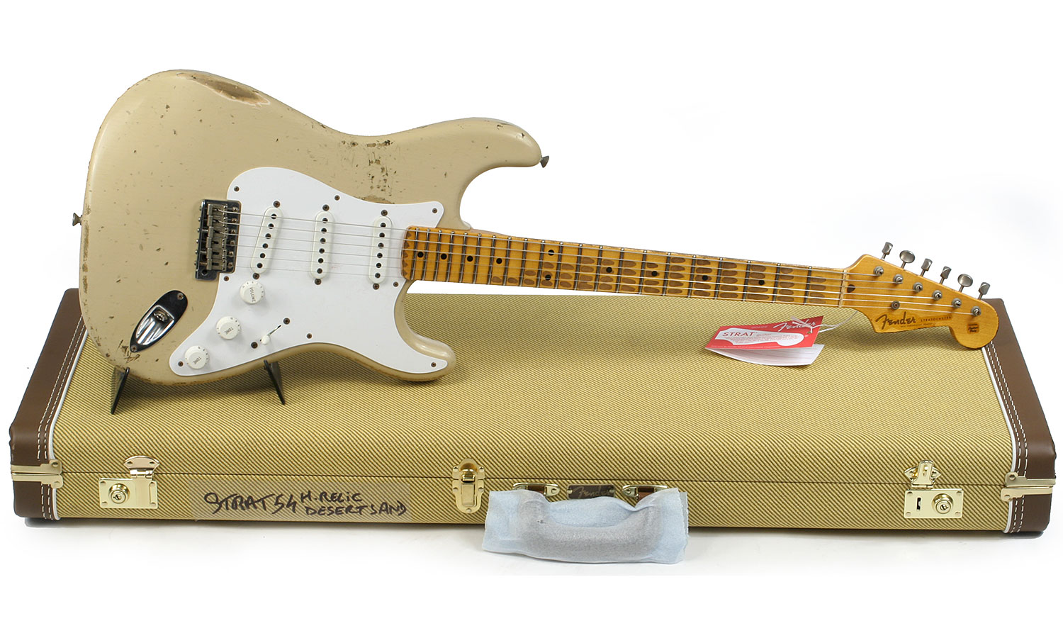 Fender Custom Shop Strat 1954 60th Anniversary Mn - Heavy Relic, Desert Sand - Guitarra eléctrica con forma de str. - Variation 1