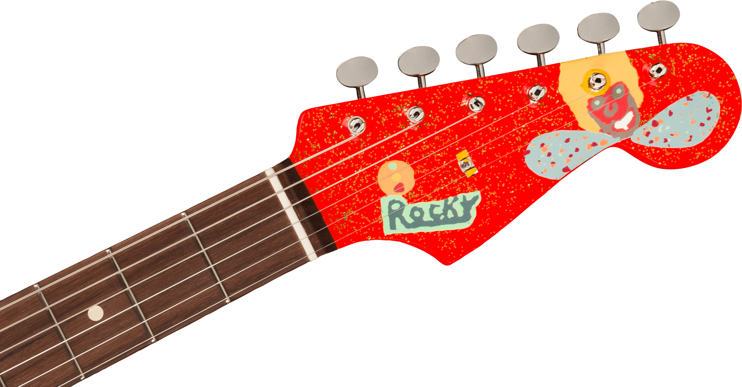 Fender Stratocaster Mex George Harrison Rocky Trem 3s Rw - Hand Painted Rocky Artwork Over Sonic Blue - Guitarra eléctrica con forma de str. - Variati