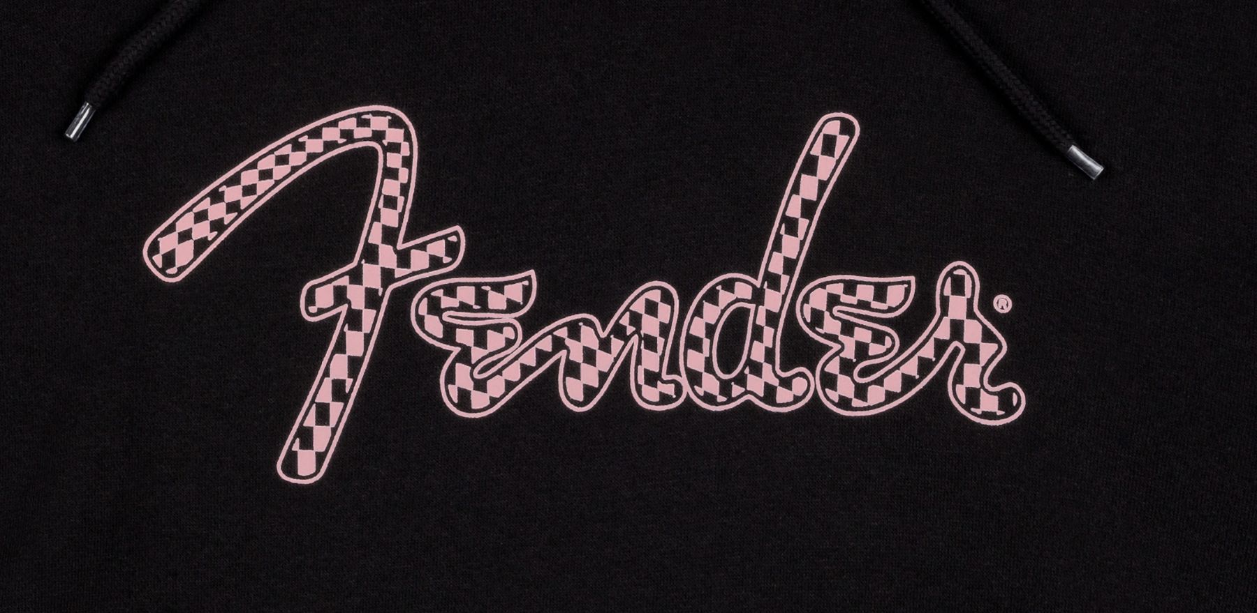 Fender Sweat à Capuche à Carreaux Ondulés Avec Logo Spaghetti, Carreaux Roses - L - Camiseta - Variation 1