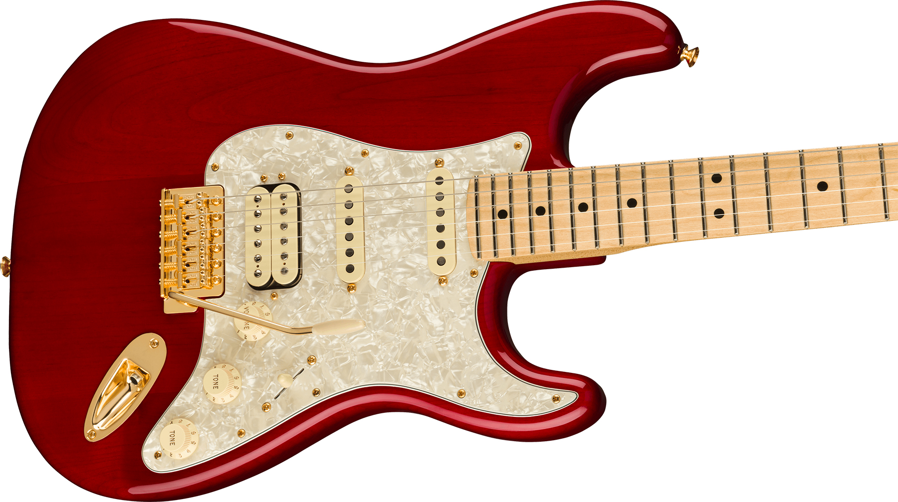 Fender Tash Sultana Strat Signature Mex Hss Mn - Transparent Cherry - Guitarra eléctrica con forma de str. - Variation 2