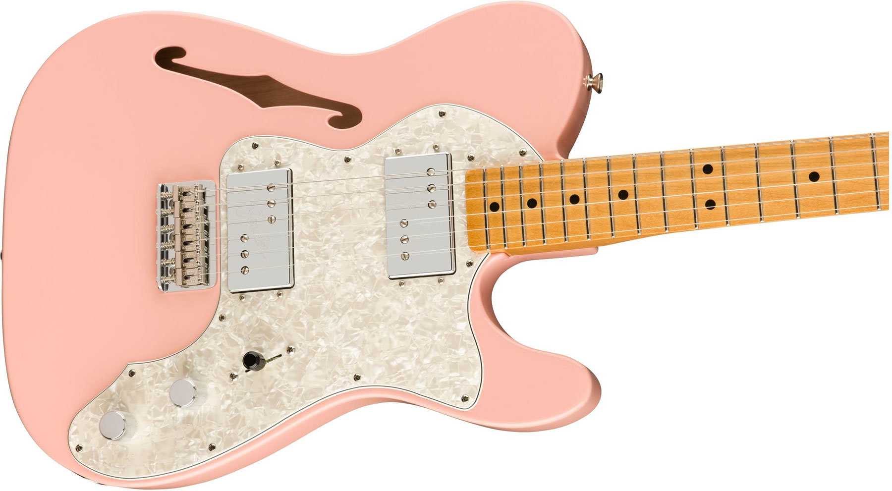 Fender Tele 70s Thinline Vintera Vintage Fsr Ltd Mex Hh Ht Mn - Shell Pink - Guitarra eléctrica con forma de tel - Variation 2