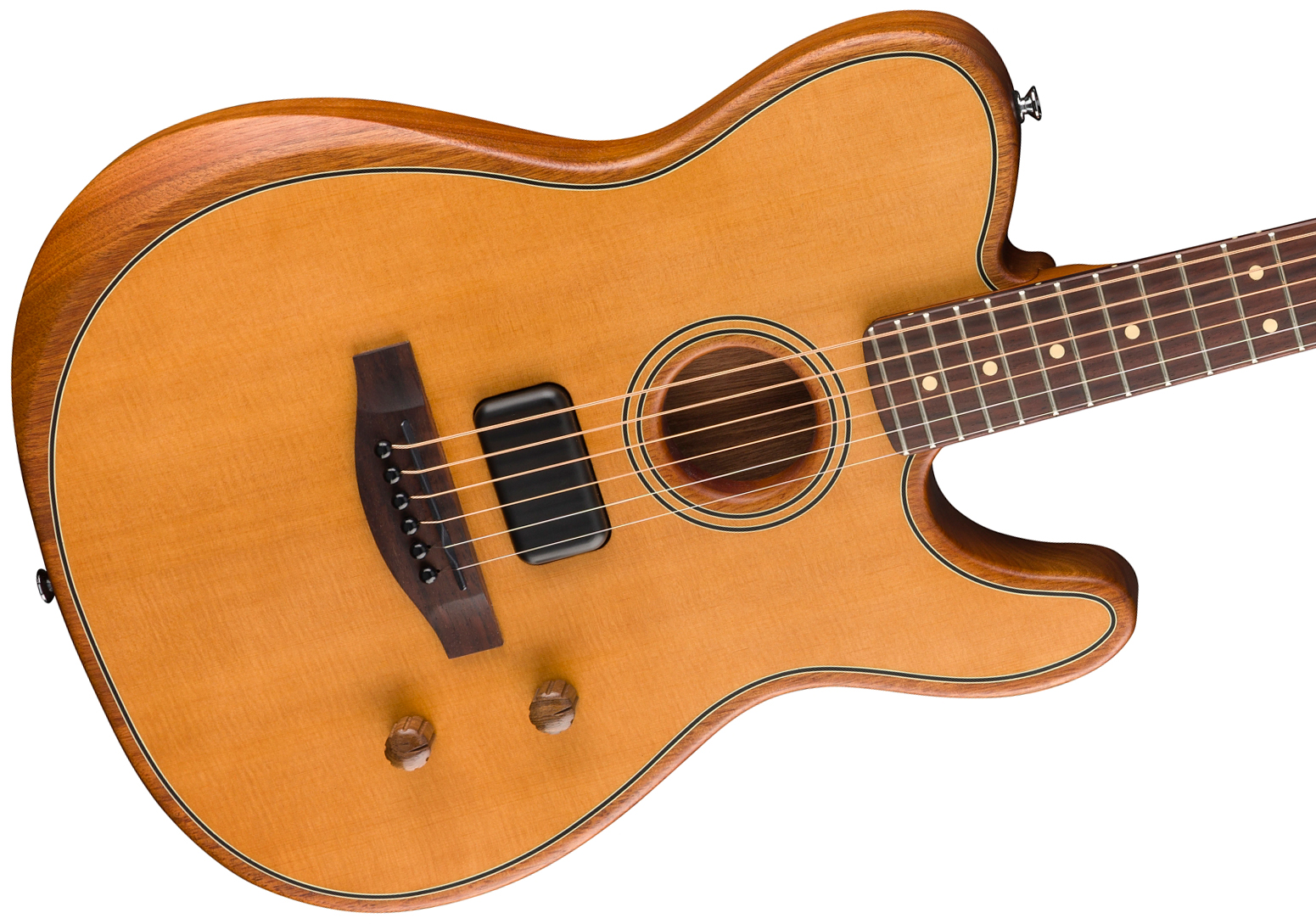 Fender Tele Acoustasonic Standard Ind Epicea Nyatoh Rw - Aged Natural - Guitarra folk - Variation 2