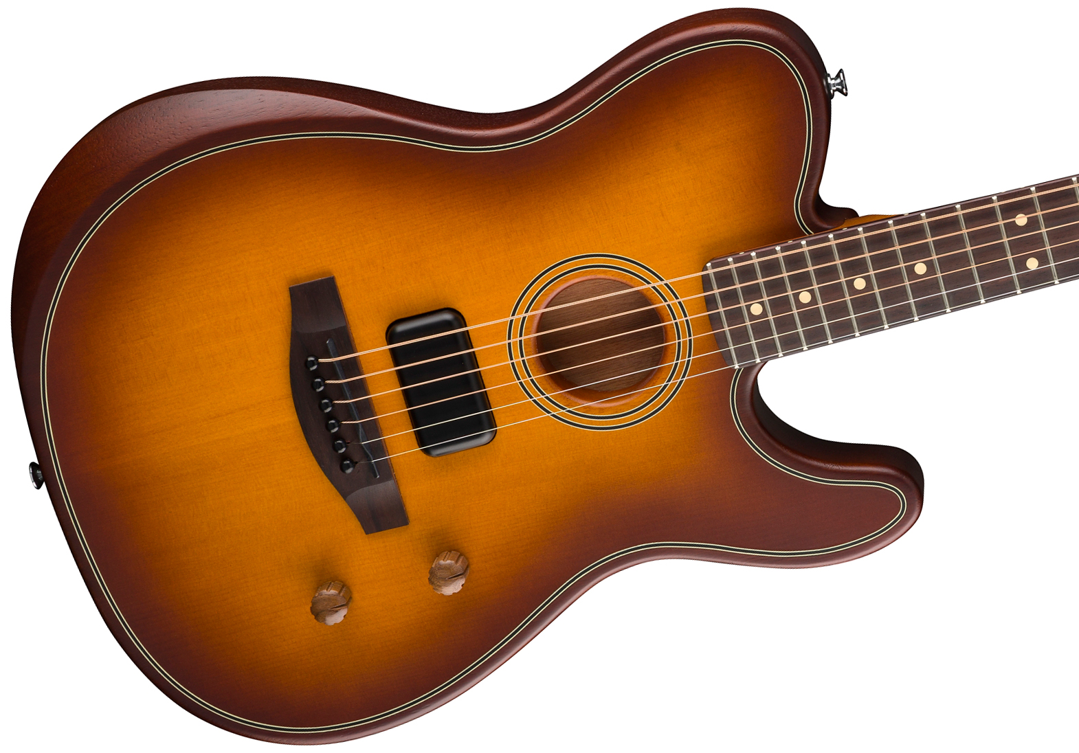Fender Tele Acoustasonic Standard Ind Epicea Nyatoh Rw - Honey Burst - Guitarra folk - Variation 2