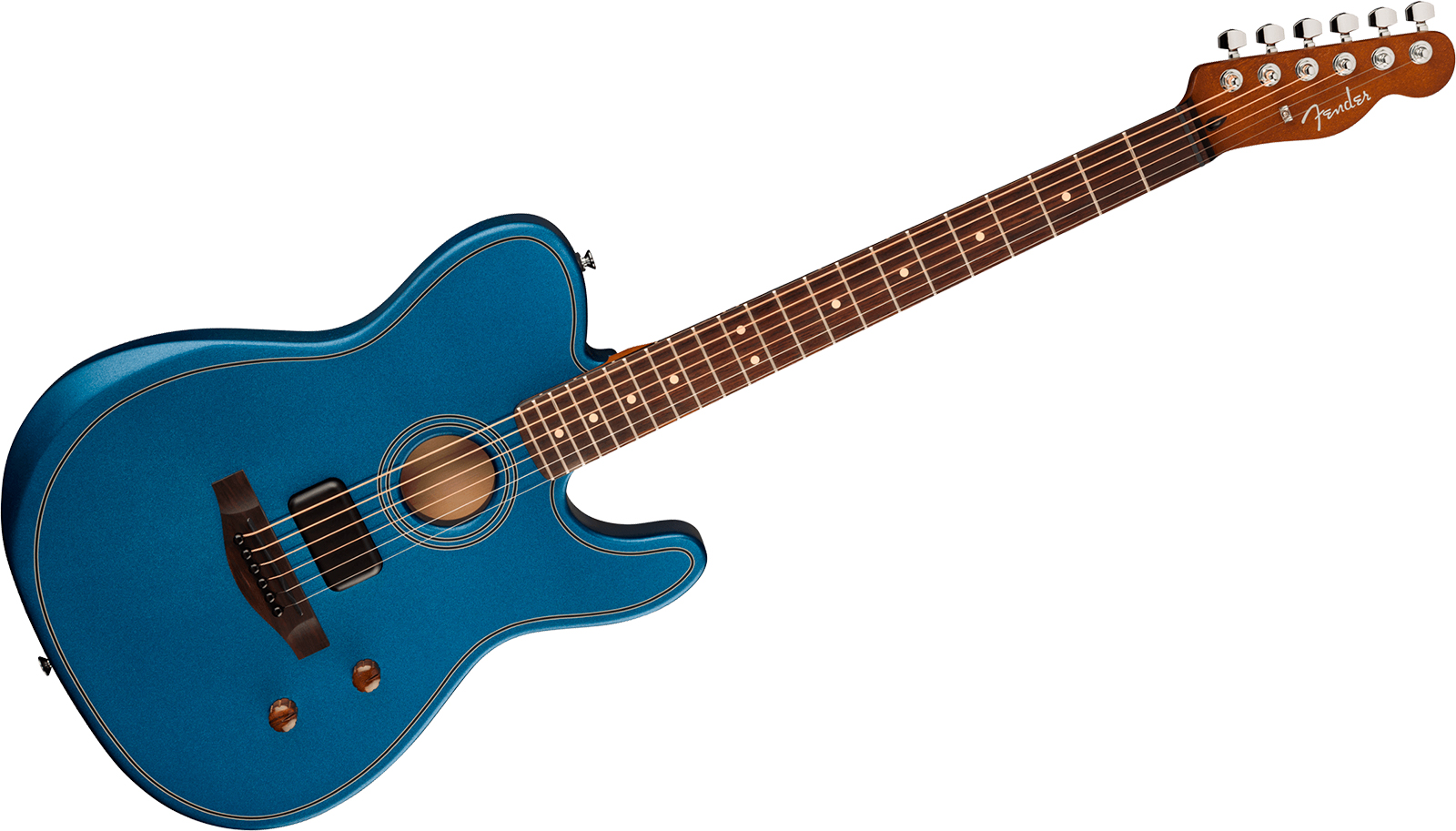 Fender Tele Acoustasonic Standard Ltd Ind Epicea Nyatoh Rw - Lake Placid Blue - Guitarra folk - Variation 1