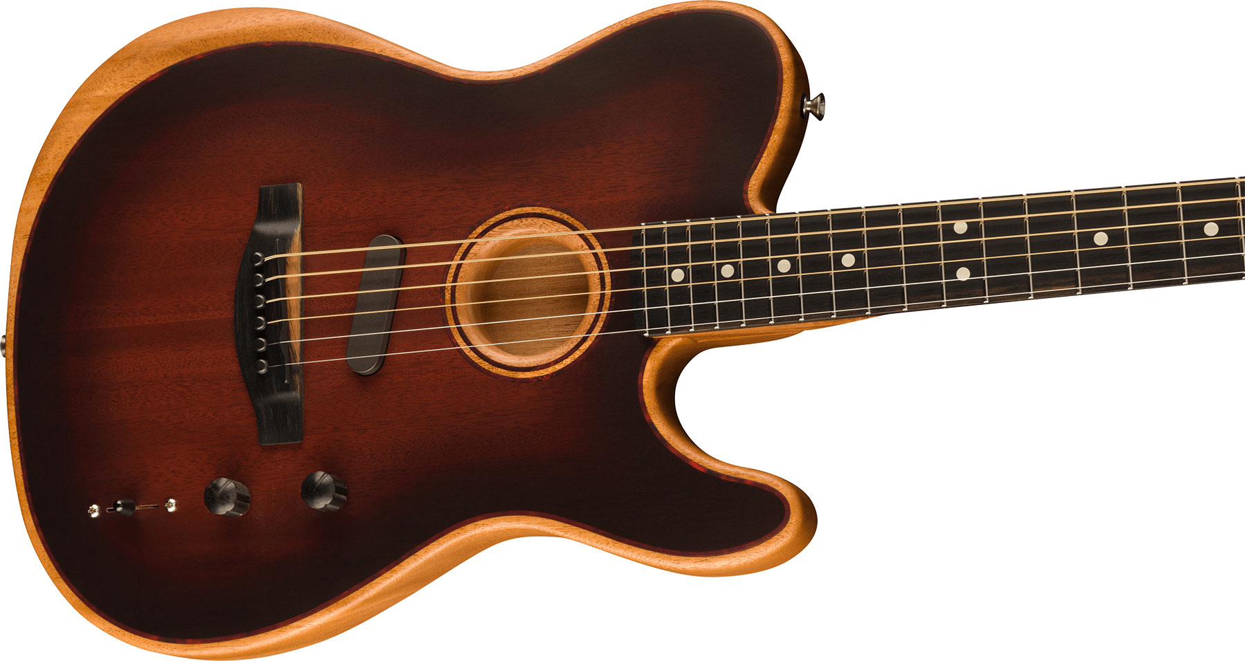 Fender Tele American Acoustasonic All Mahogany Usa Tout Acajou Eb - Bourbon Burst - Guitarra electro acustica - Variation 2