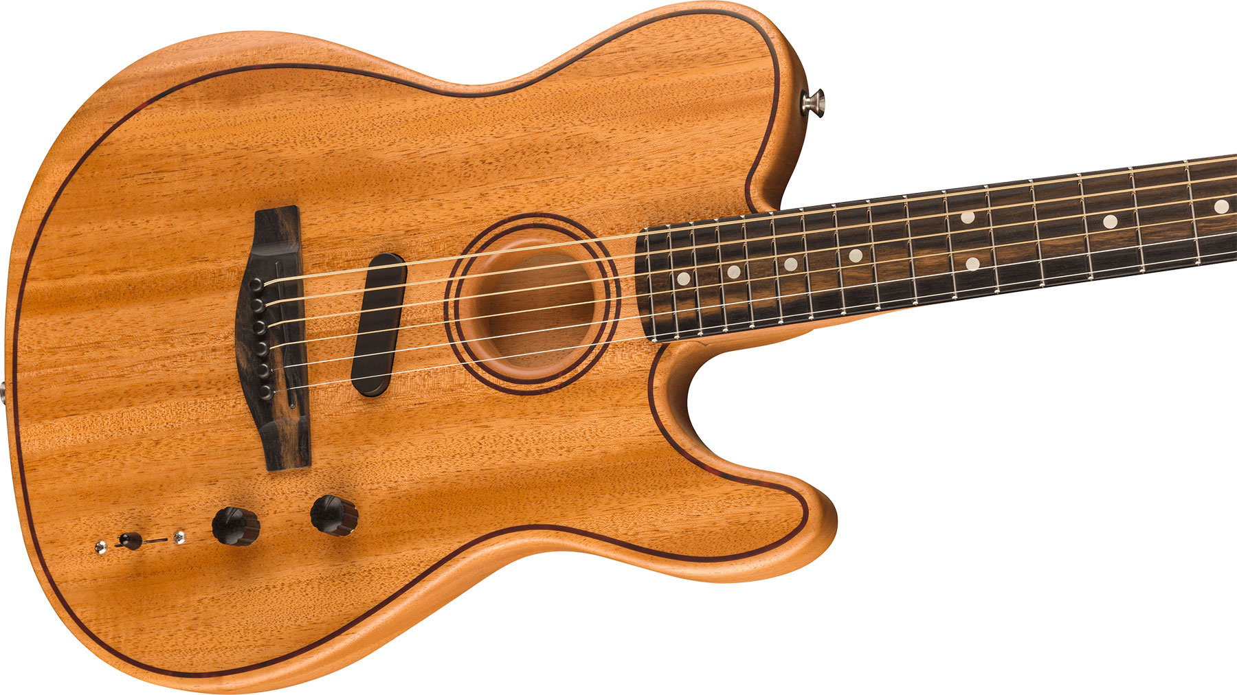 Fender Tele American Acoustasonic All Mahogany Usa Tout Acajou Eb - Natural - Guitarra electro acustica - Variation 2