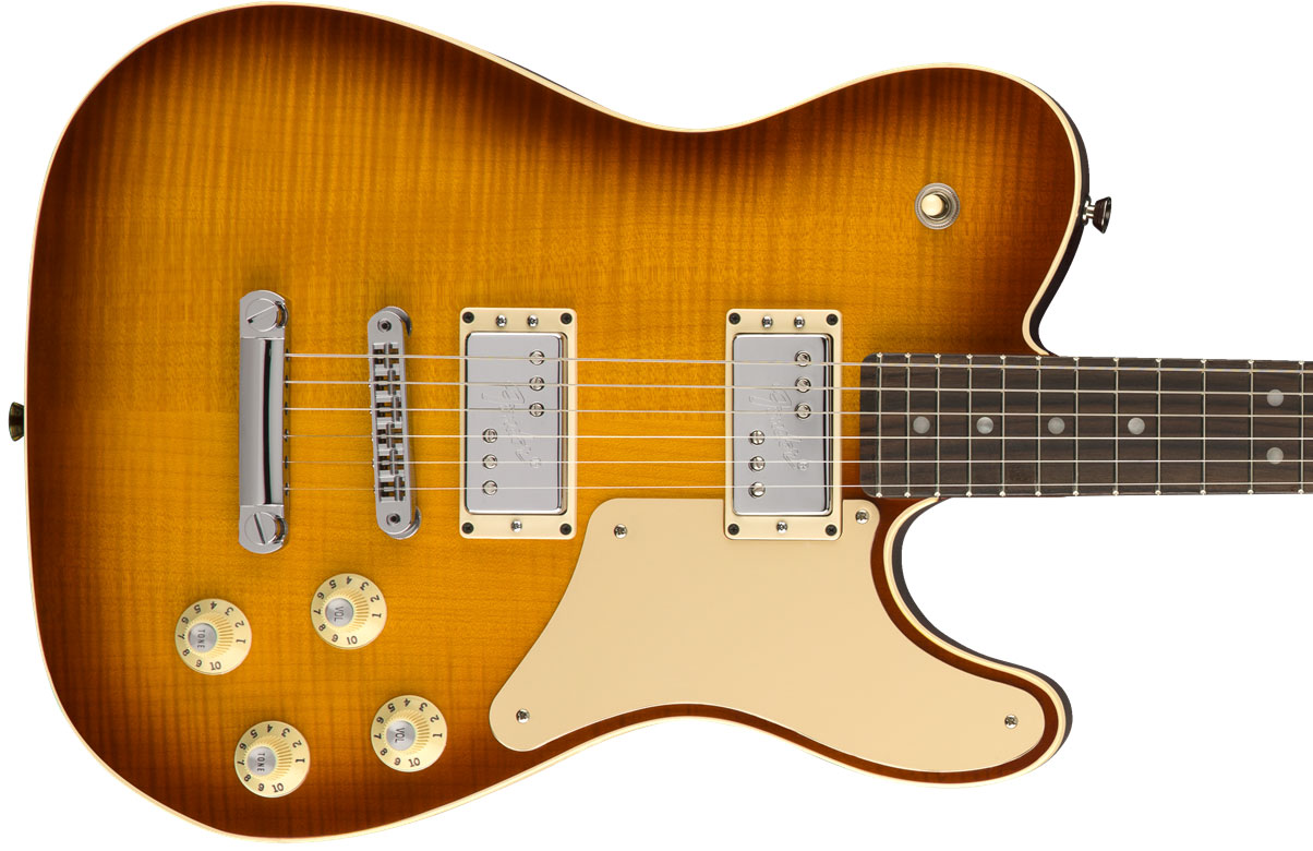 Fender Tele Troublemaker Parallel Universe Usa Hh Ht Rw - Ice Tea Burst - Guitarra eléctrica con forma de tel - Variation 1