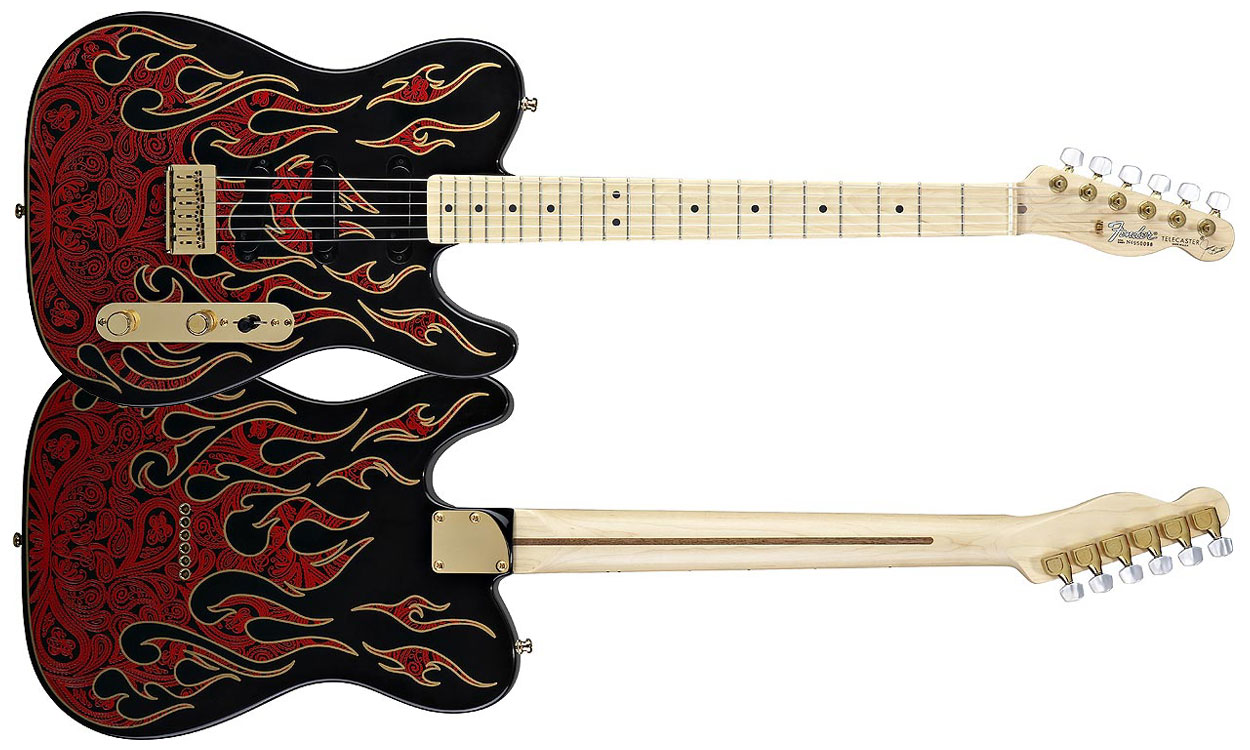 Fender James Burton Tele Artist Usa Signature Mn - Red Paisley Flames - Guitarra eléctrica con forma de tel - Variation 1