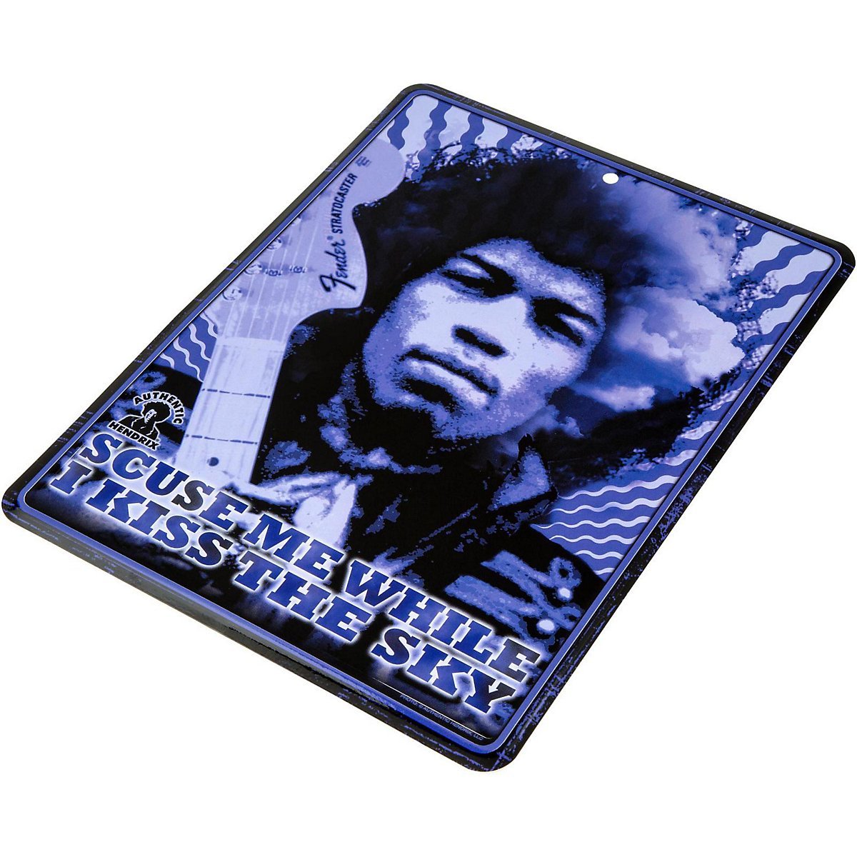 Fender Tin Sign Jimi Hendrix Kiss The Sky - Placa con publicidad - Variation 1