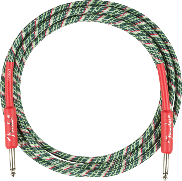 Cable Fender Wreath Holiday Instrument Cable 10ft - Red/Green