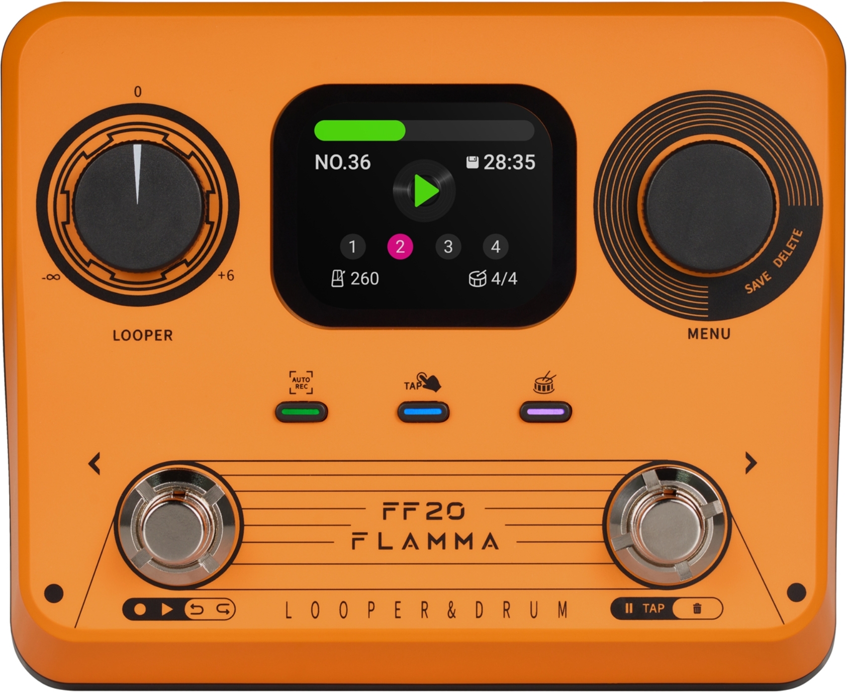 Flamma Ff20 Looper & Drum Machine Orange - Pedal looper - Main picture