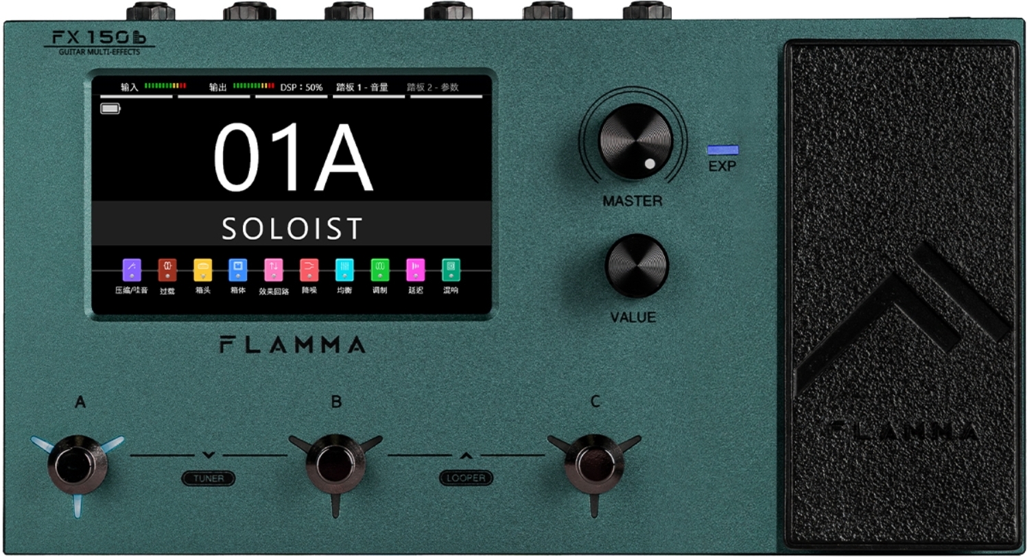 Flamma Fx150b Battery Guitar Multi Effects Nebula Green - Pedalera multiefectos para guitarra eléctrica - Main picture