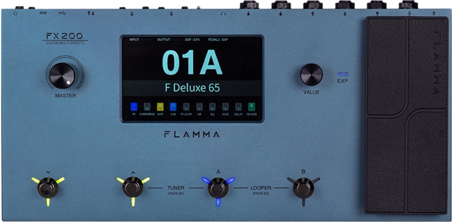 Flamma Fx200 Guitar Multi Effects Galaxy Blue - Pedalera multiefectos para guitarra eléctrica - Main picture