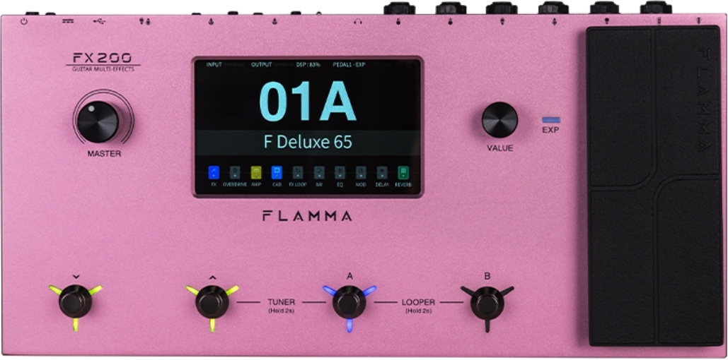 Flamma Fx200 Guitar Multi Effects Pink - Pedalera multiefectos para guitarra eléctrica - Main picture