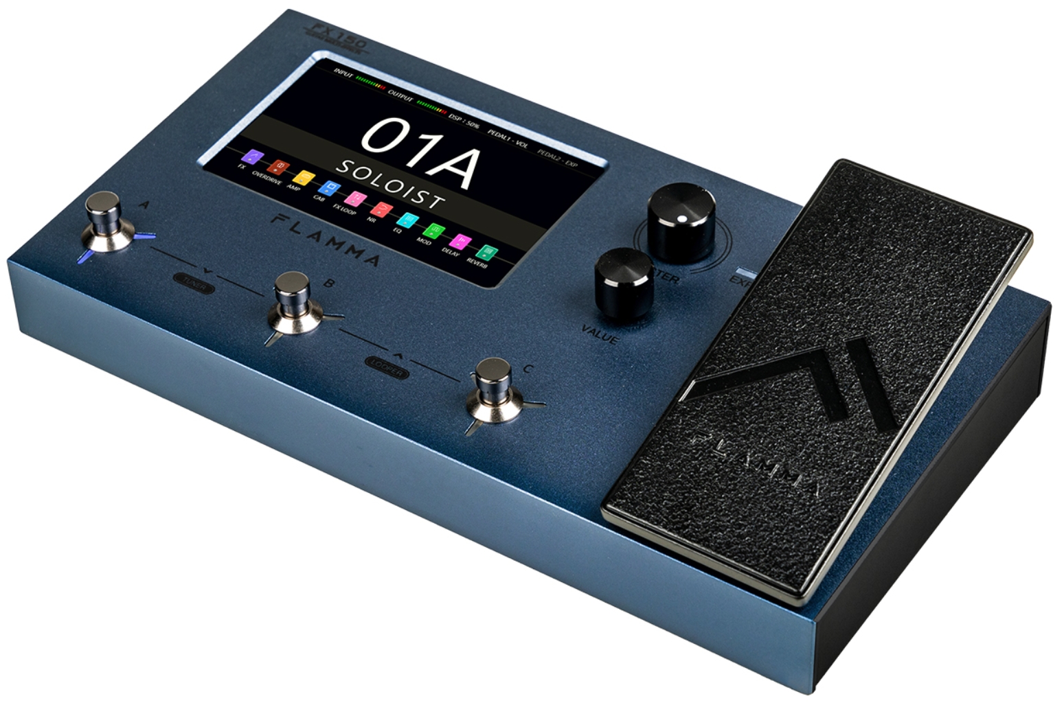 Flamma Fx150 Guitar Multi Effects Galaxy Blue - Pedalera multiefectos para guitarra eléctrica - Variation 1