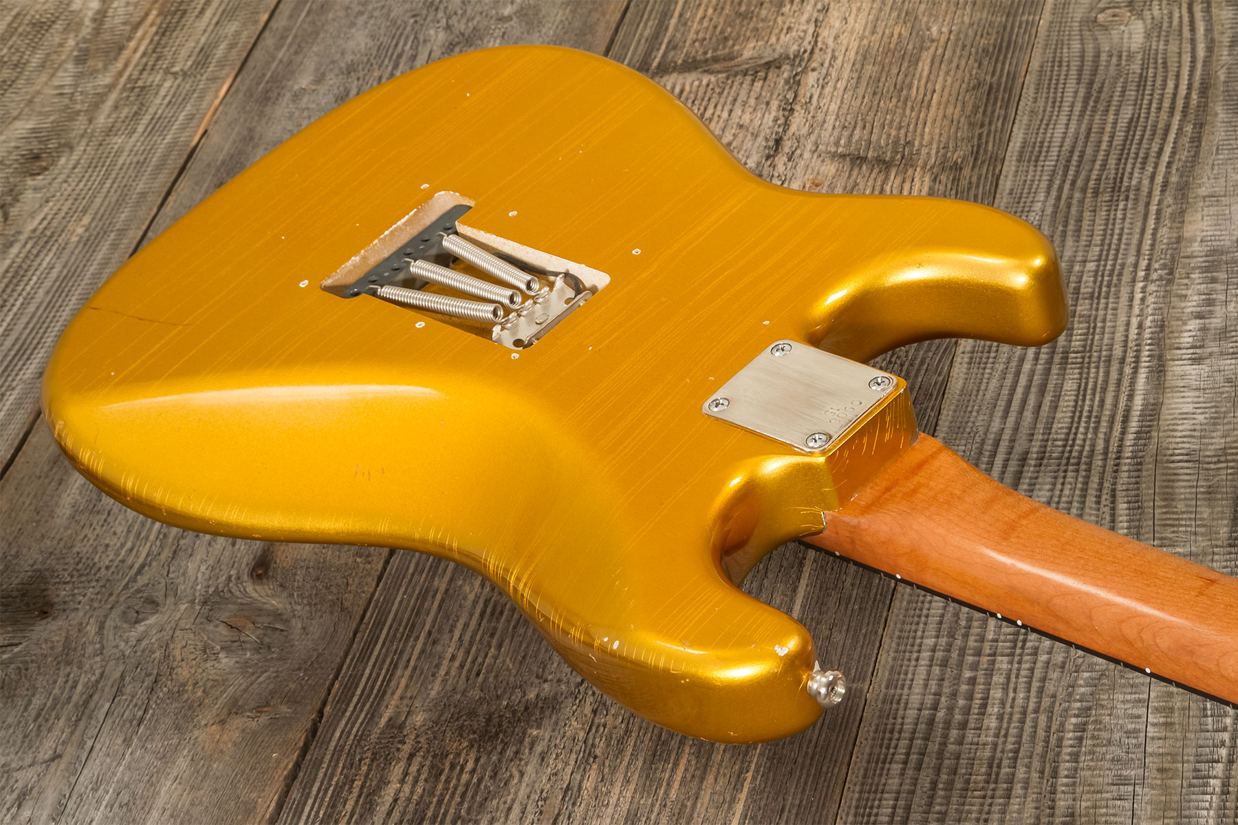 Folreden Guitars Custom Order Strat 3s Trem Rw #090815 - Relic Golden Yellow Sparkle - Guitarra eléctrica con forma de str. - Variation 6