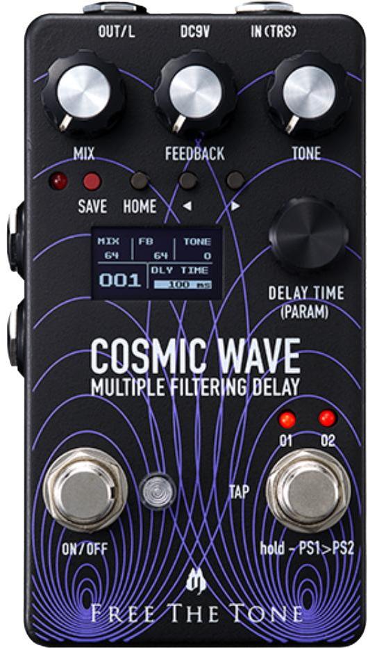 Completo Atar vestido Pedal de reverb / delay / eco Free the tone Cosmic Wave CW-1Y Multiple  Filtering Delay