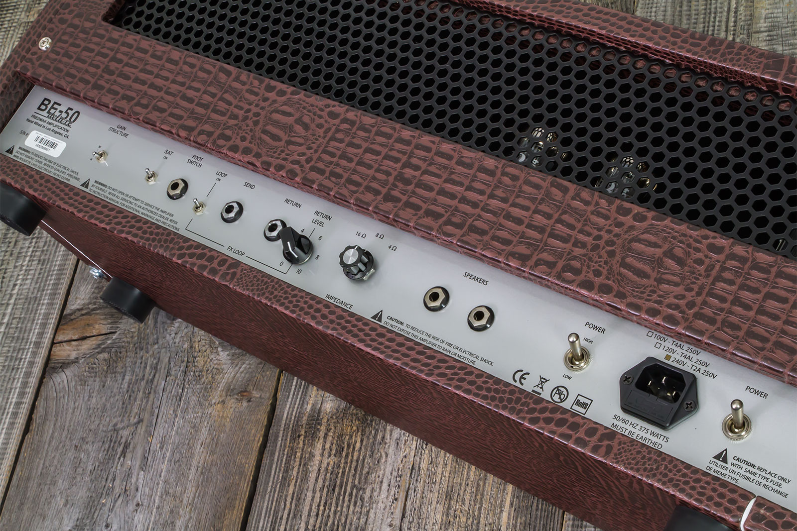 Friedman Amplification Be50 Deluxe Head 25/50w El34 Brown Gator Tolex - Cabezal para guitarra eléctrica - Variation 7