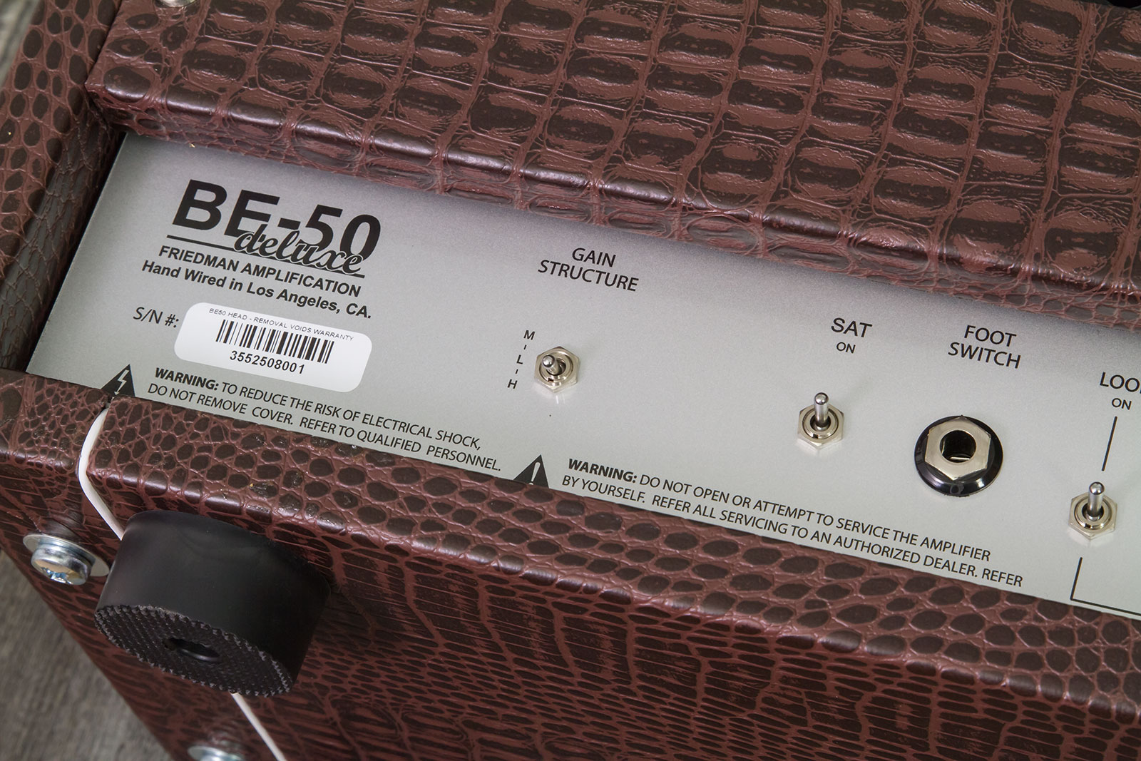 Friedman Amplification Be50 Deluxe Head 25/50w El34 Brown Gator Tolex - Cabezal para guitarra eléctrica - Variation 8