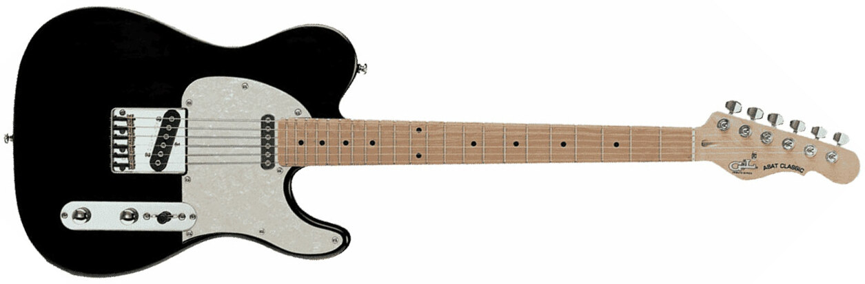 G&l Asat Classic Tribute Mn - Black - Guitarra eléctrica con forma de tel - Main picture