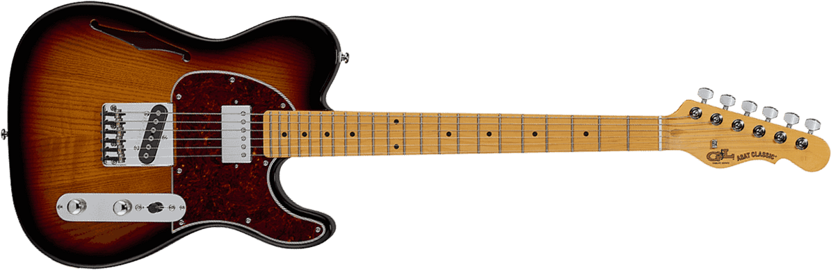 G&l Tribute Asat Classic Bluesboy Semi-hollow Hs Ht Mn - Sunburst - Guitarra eléctrica con forma de tel - Main picture