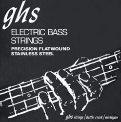 Cuerdas para bajo eléctrico Ghs Bass (4) Stainless Steel Precision Flatwound 45-105 - Juego de 4 cuerdas