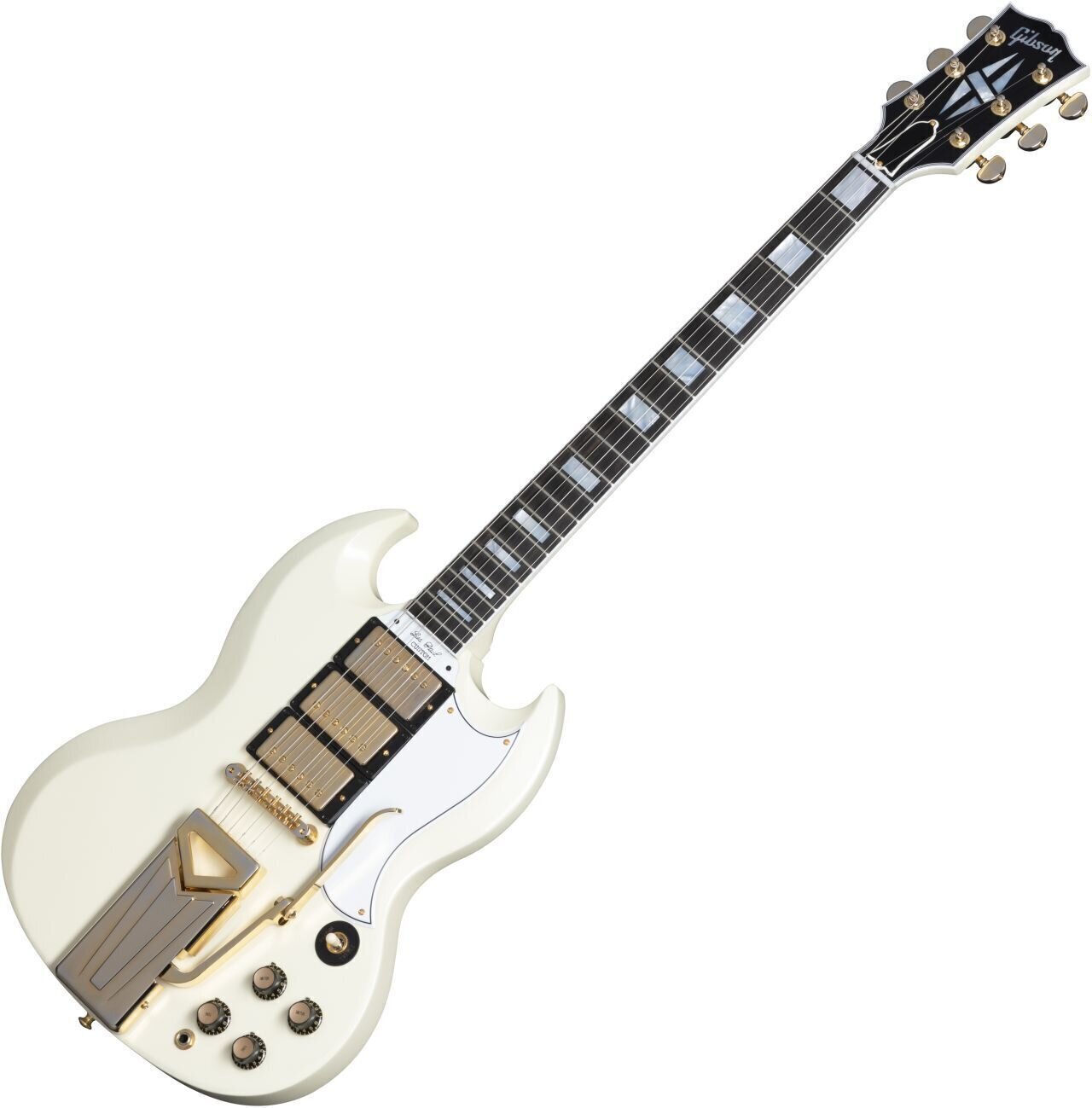 Guitarra eléctrica de cuerpo sólido Gibson 60th Anniversary 1961 SG Les Paul  Custom - aged polaris white blanco