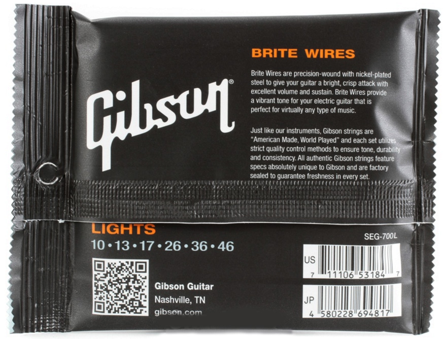 Gibson Jeu De 6 Cordes Electric (6) Brite Wires Seg-700l 10-46 - Cuerdas guitarra eléctrica - Variation 1