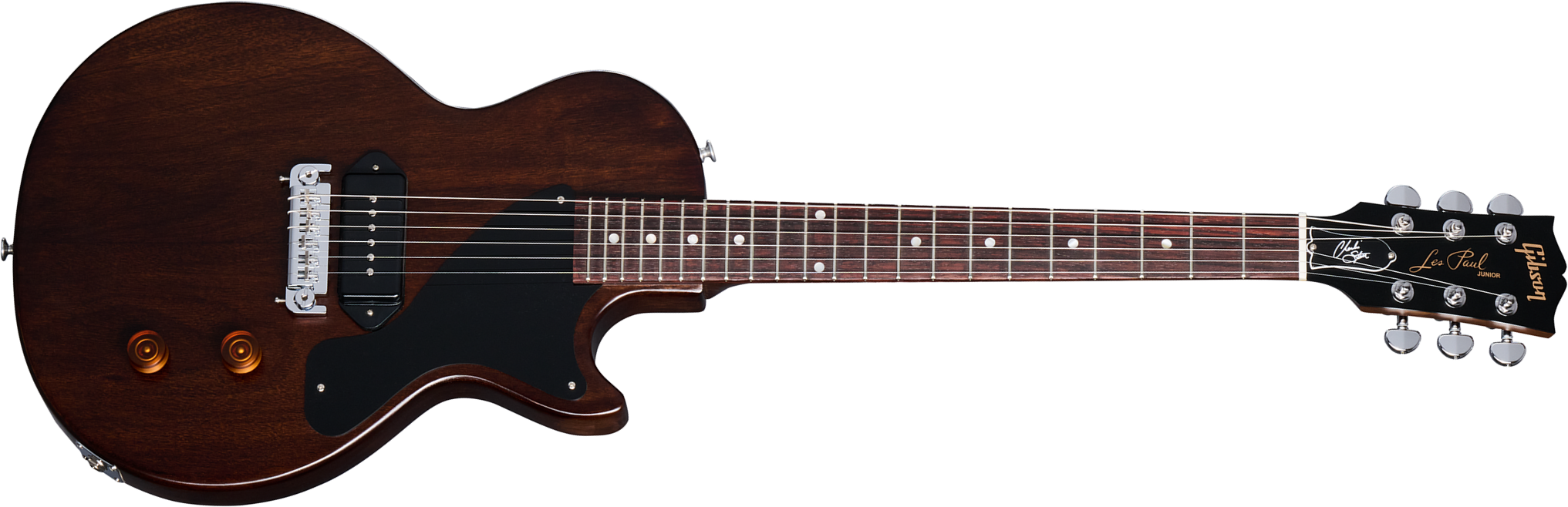 Gibson Charlie Starr Les Paul Junior Ltd Signature 1p90 Ht Rw - Dark Walnut - Guitarra eléctrica de autor - Main picture