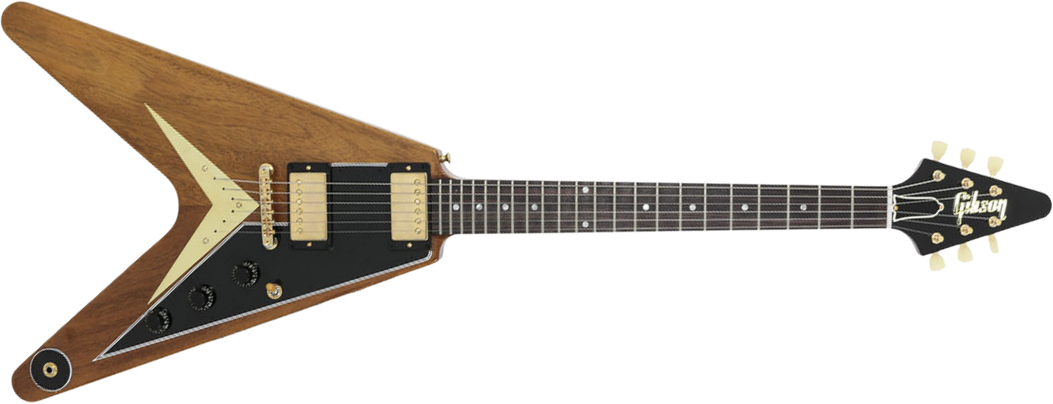 Gibson Custom Shop 1958 Flying V Reissue 2h Ht Rw - Vos Walnut - Guitarra electrica retro rock - Main picture