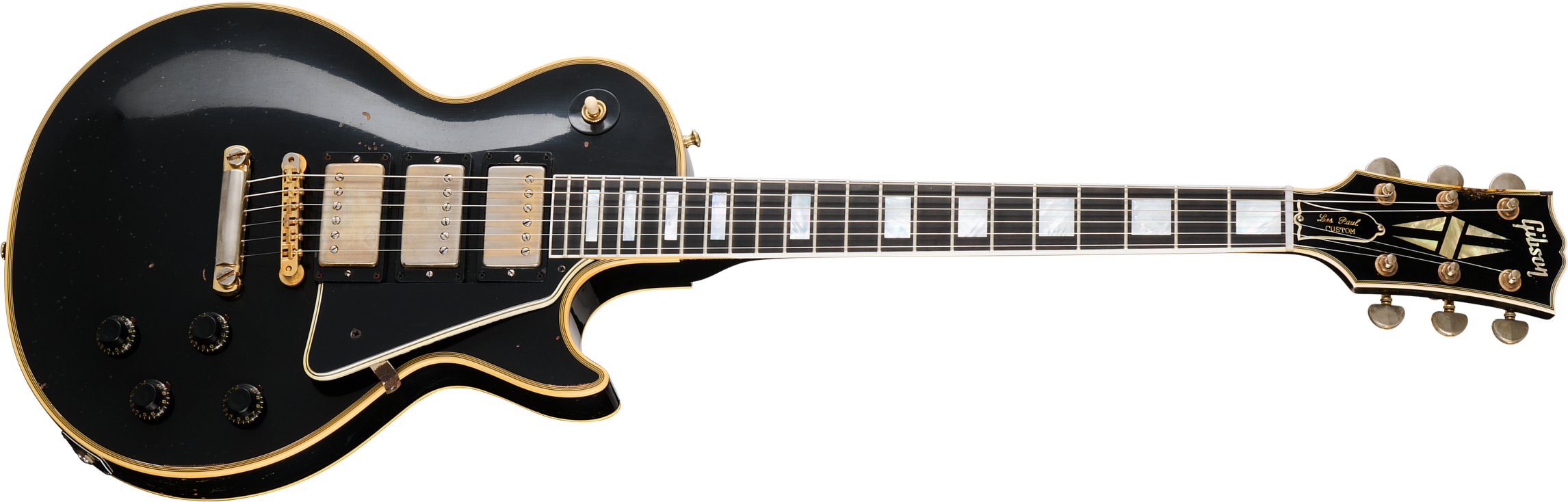Gibson Custom Shop Eric Clapton Les Paul Custom 1958 Signature 2h Ht Eb #ec027 - Murphy Lab Ebony - Guitarra eléctrica de corte único. - Main picture