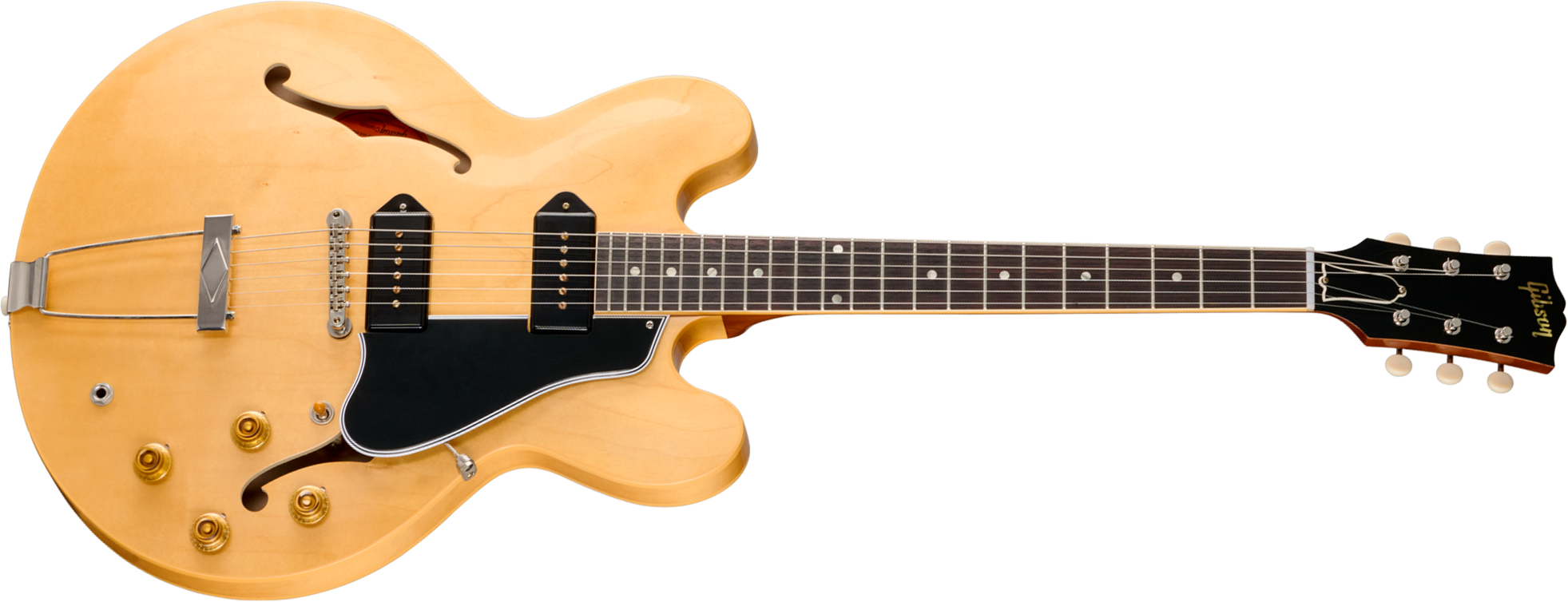 Gibson Custom Shop Es330 1959 Reissue Historic 2s P90 Ht Rw - Vintage Natural (vos Hardware) - Guitarra eléctrica semi caja - Main picture