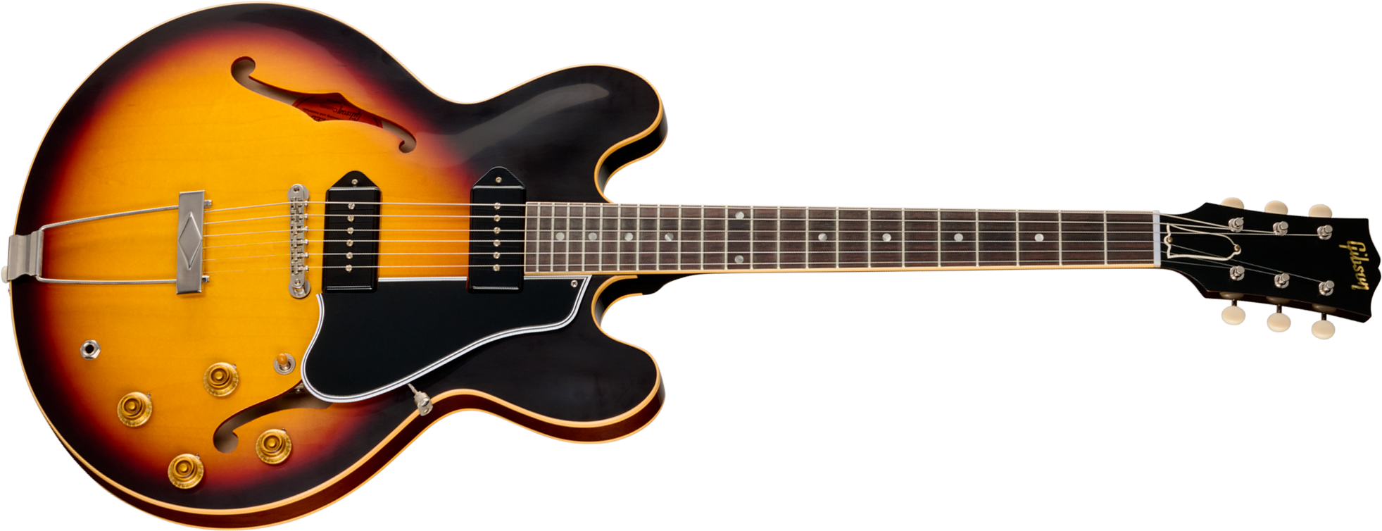 Gibson Custom Shop Es330 1959 Reissue Historic 2s P90 Ht Rw - Vintage Burst (vos Hardware) - Guitarra eléctrica semi caja - Main picture